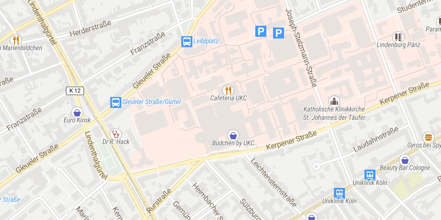 Kartenansicht Universitätsklinikum Köln