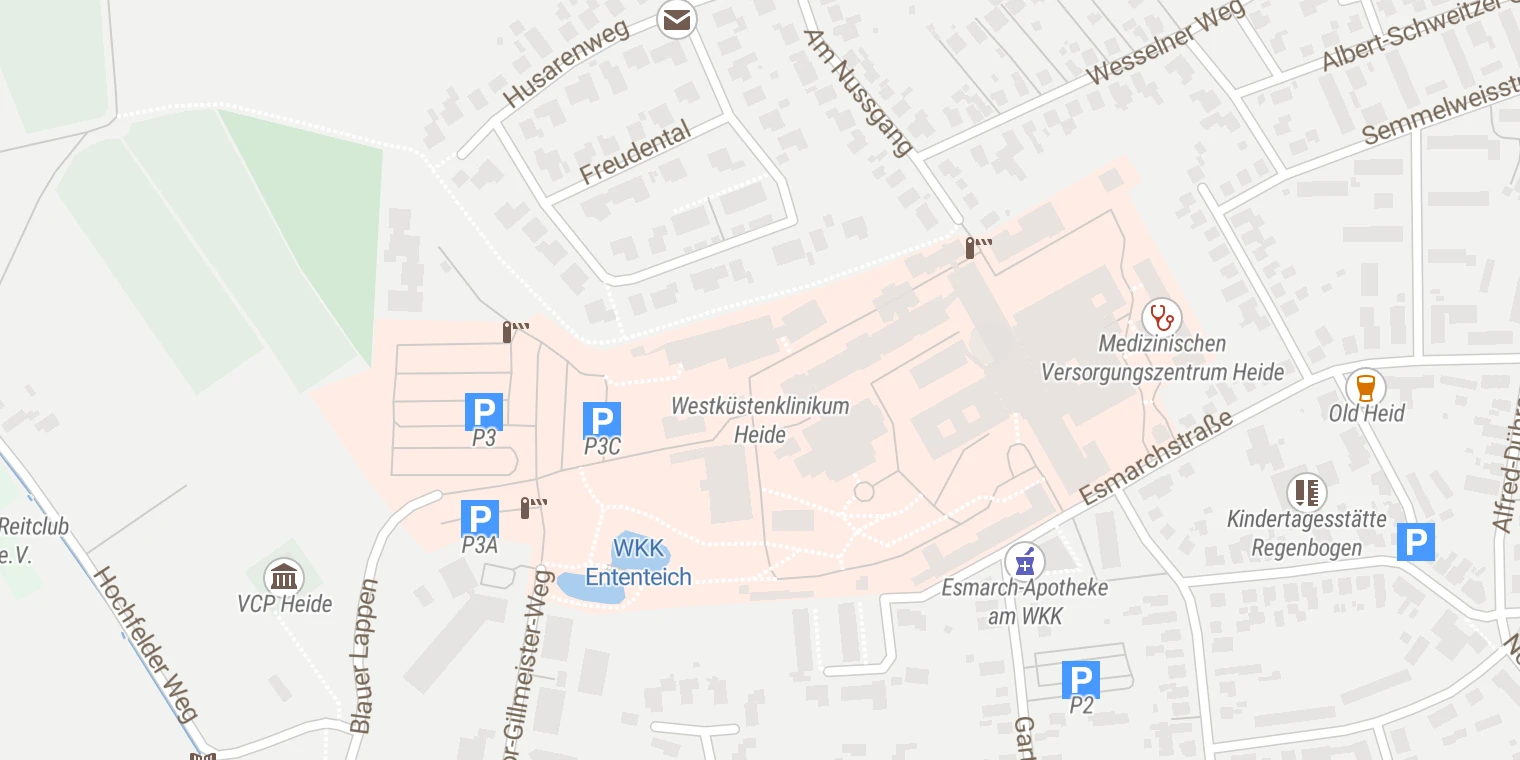 Kartenansicht Universitätsklinikum Schleswig-Holstein am WKK Heide