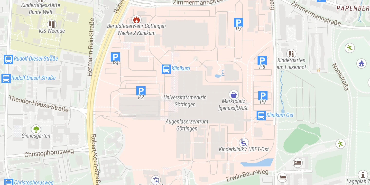 Kartenansicht Universitätsmedizin Göttingen