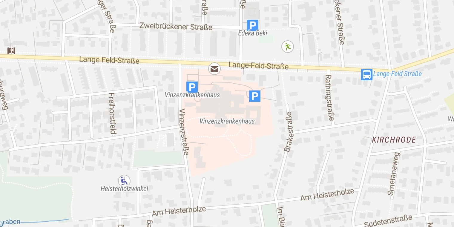 Kartenansicht Vinzenzkrankenhaus Hannover