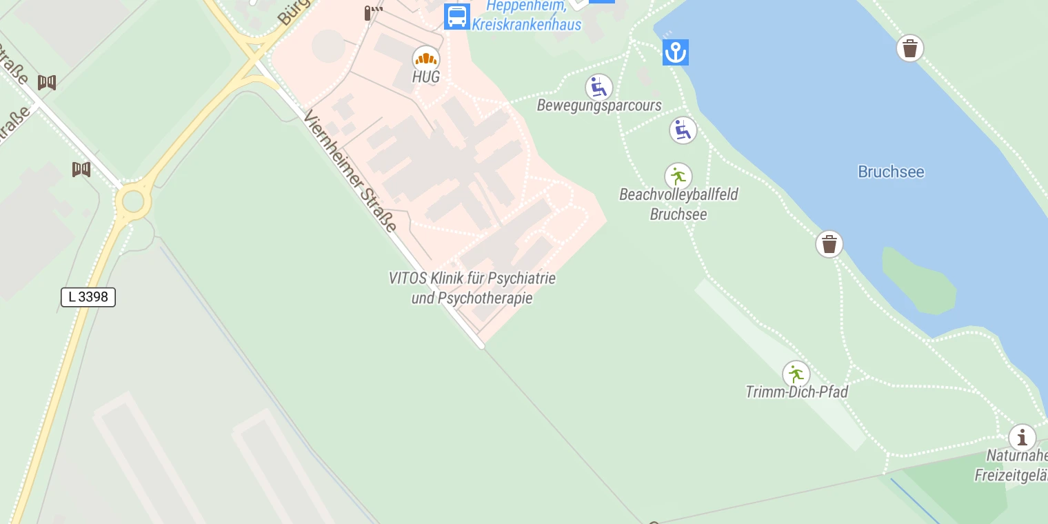 Kartenansicht Vitos Klinikum Heppenheim