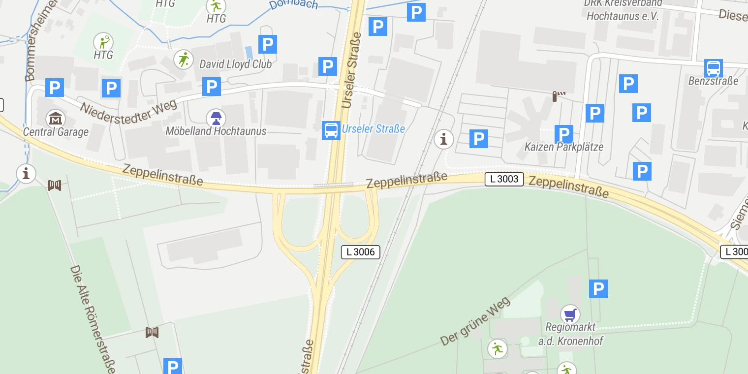 Kartenansicht Vitos Klinikum Hochtaunus (Standord Bad Homburg)