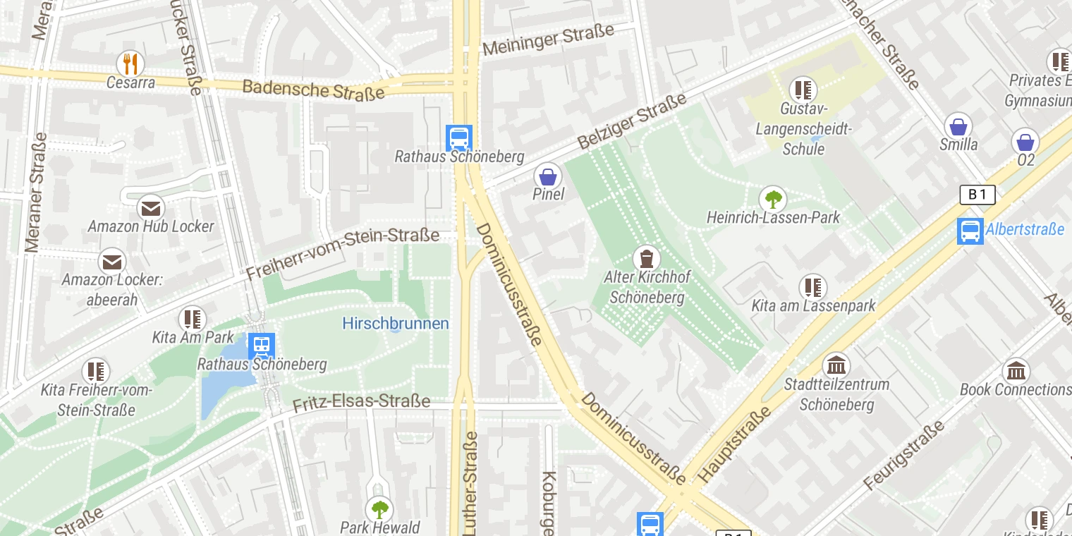 Kartenansicht Vivantes Auguste-Viktoria Klinikum - Tagesklinik Dominicusstraße