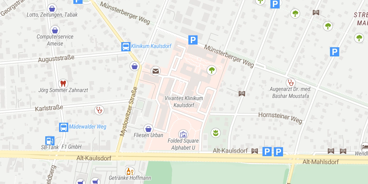 Kartenansicht Vivantes Klinikum Kaulsdorf