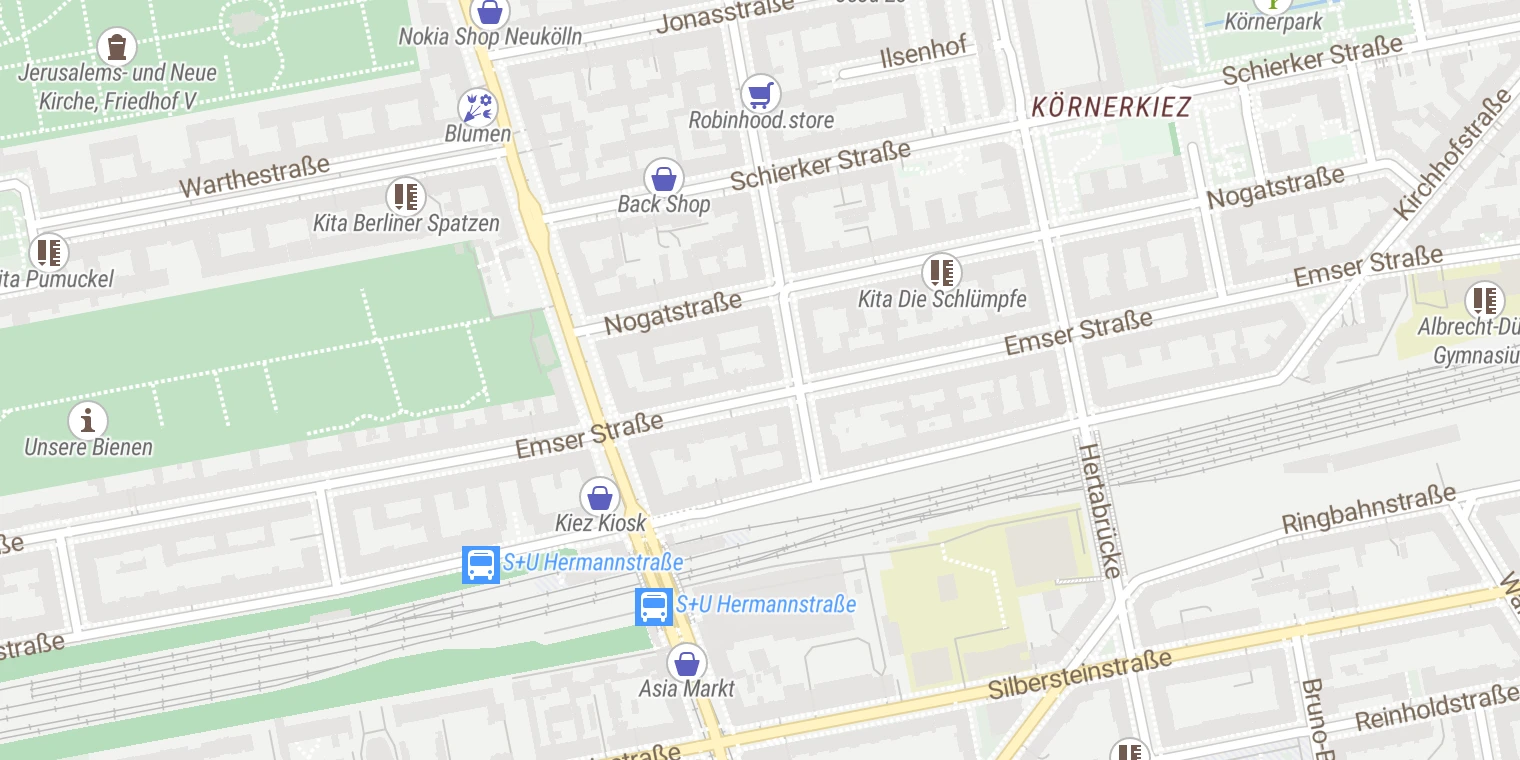 Kartenansicht Vivantes Klinikum Neukölln - Tagesklinik Emser Straße