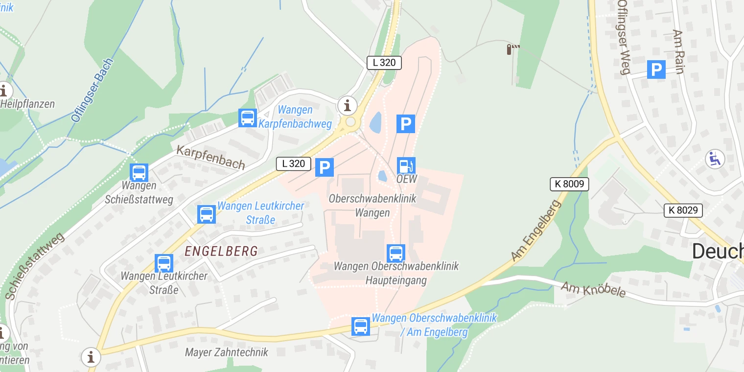Kartenansicht Westallgäu-Klinikum