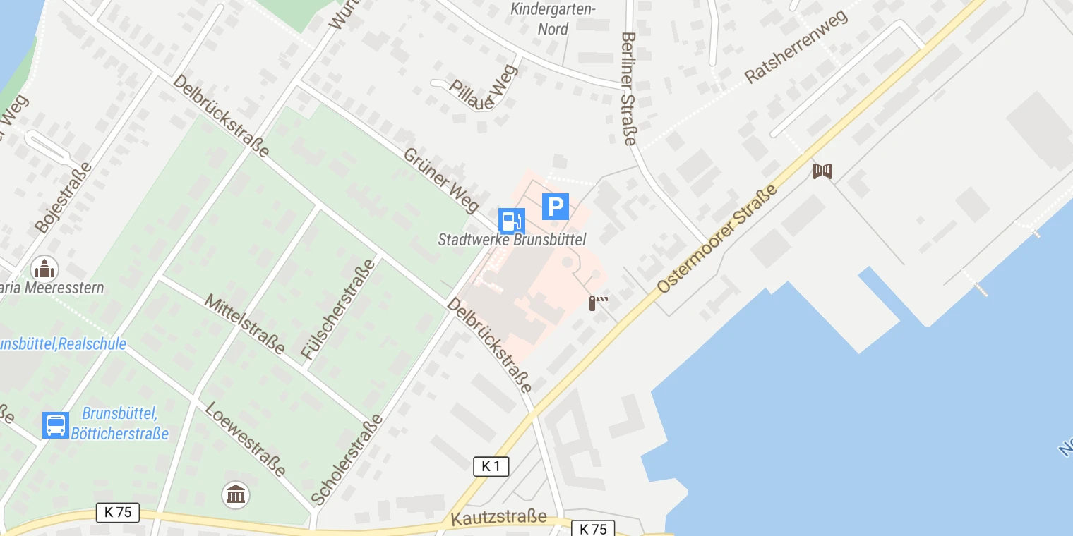 Kartenansicht Westküstenklinikum Brunsbüttel