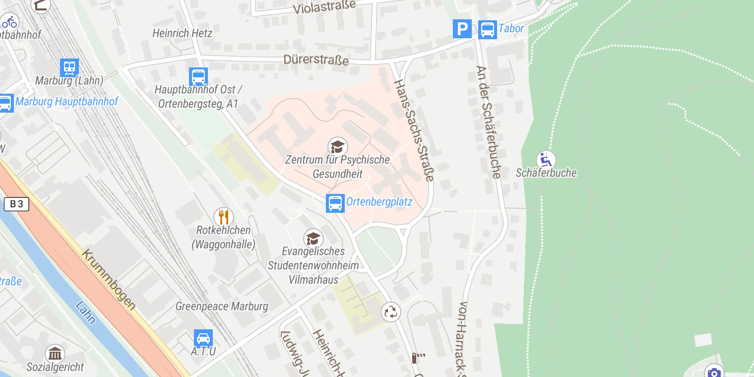 Kartenansicht Zentrum für Psychiatrie und Psychotherapie
