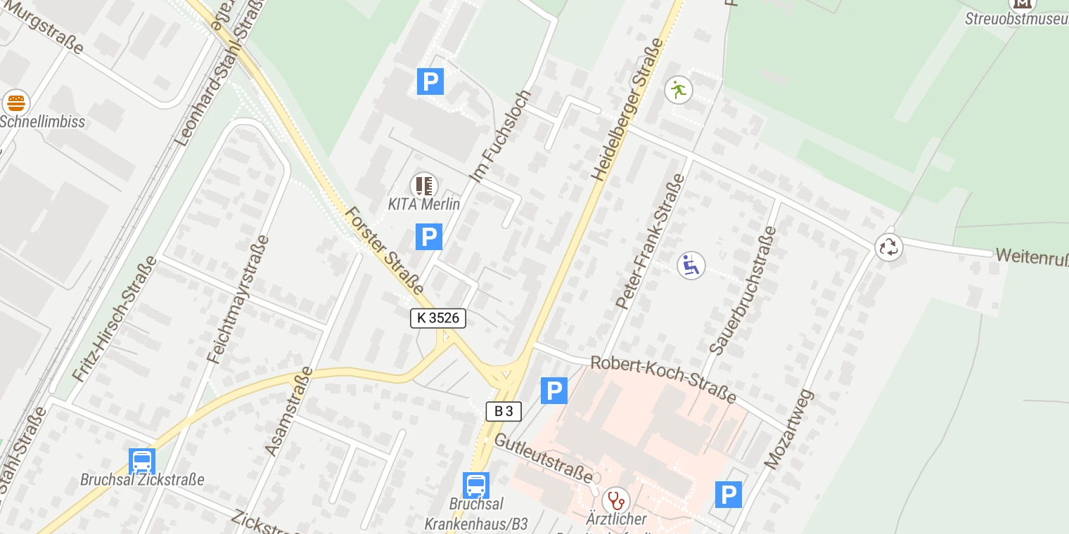 Kartenansicht Zentrum für Psychische Gesundheit Bruchsal