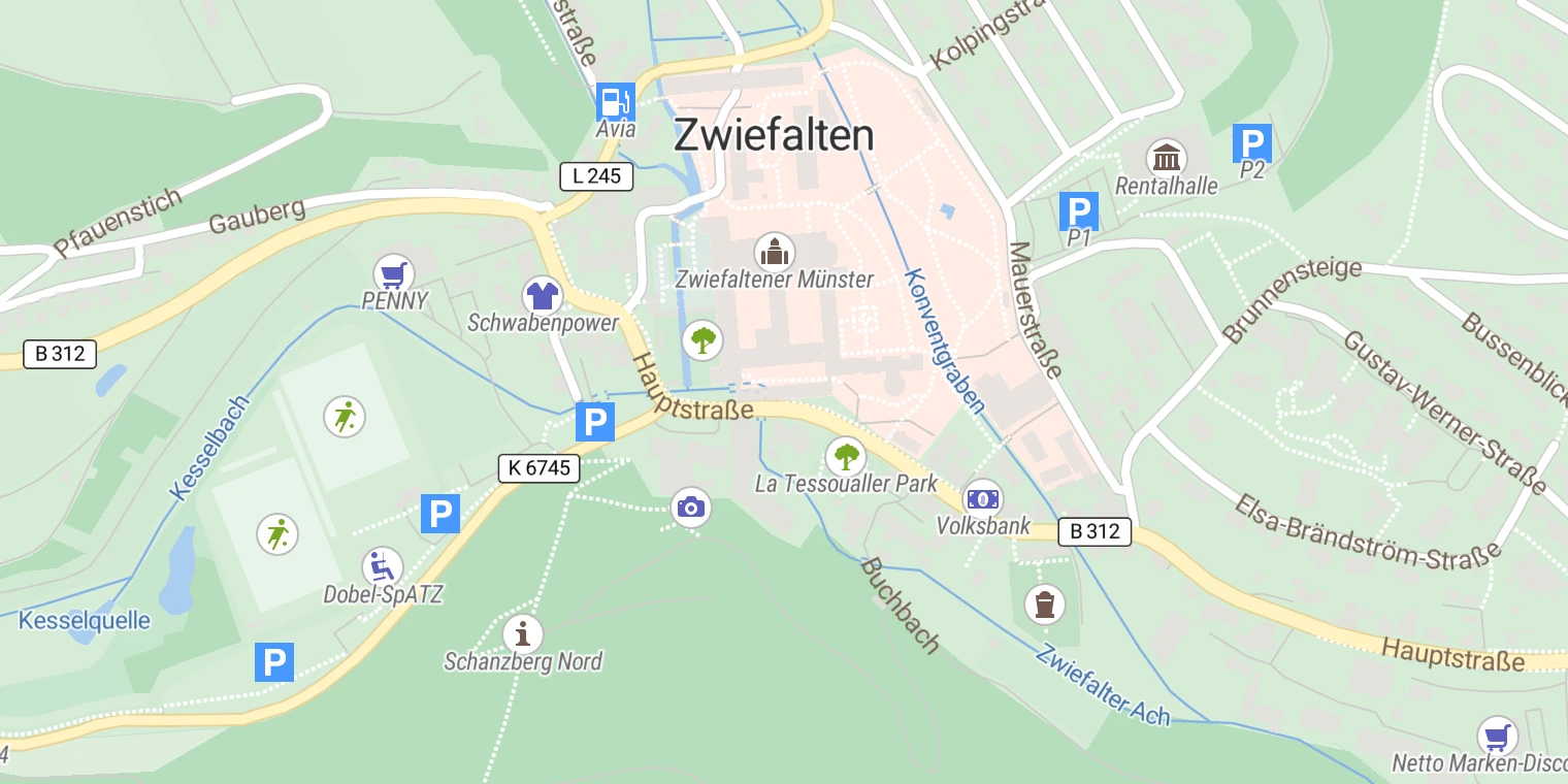 Kartenansicht ZfP Südwürttemberg Zwiefalten