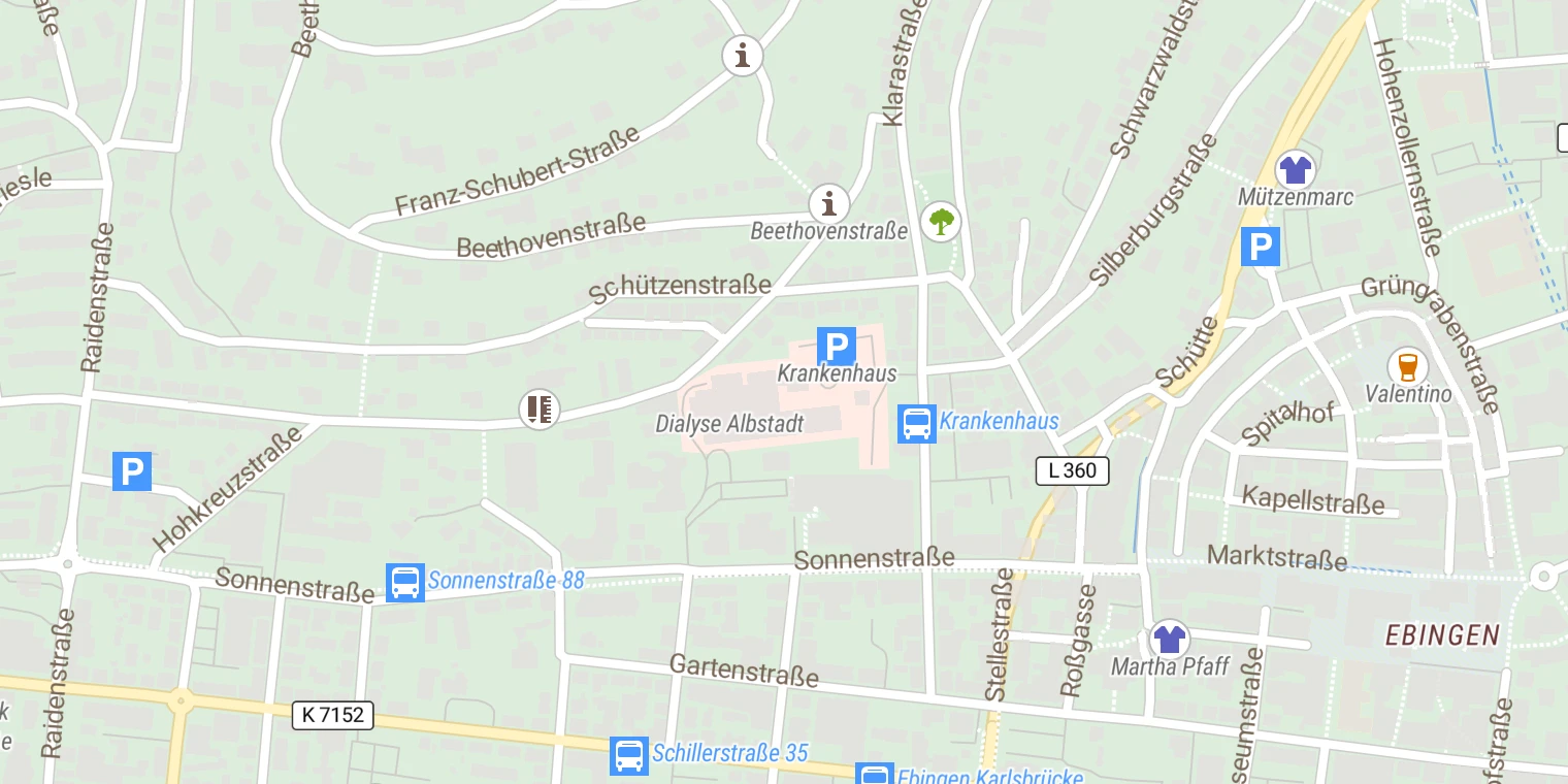 Kartenansicht Zollernalb Klinikum Albstadt