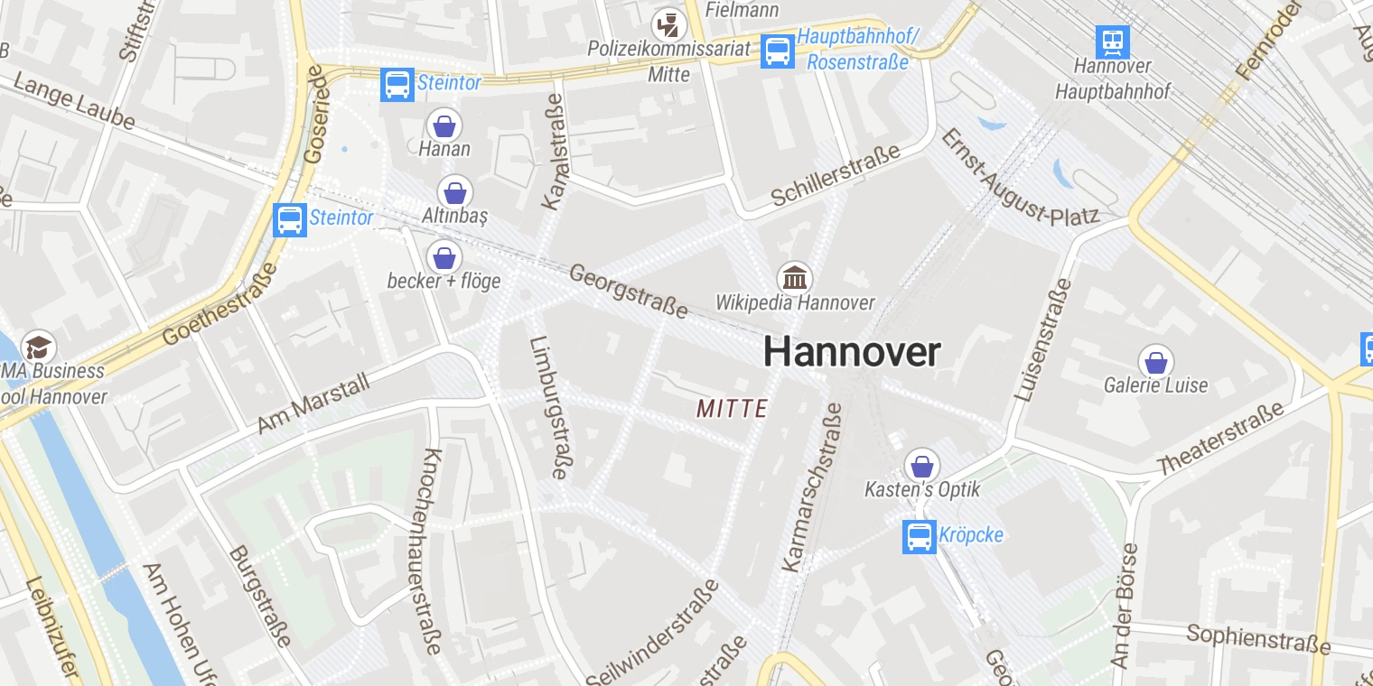 Kartenansicht Röntgenpraxis Georgstrasse
