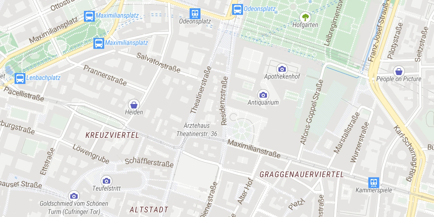 Kartenansicht Ästhetik an der Oper