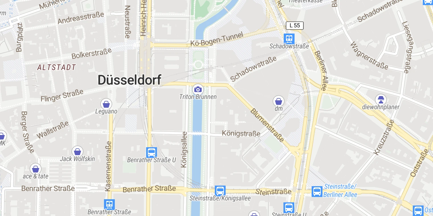 Kartenansicht Aesthetix Düsseldorf