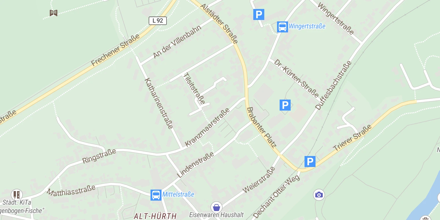 Kartenansicht Janus Klinik Köln