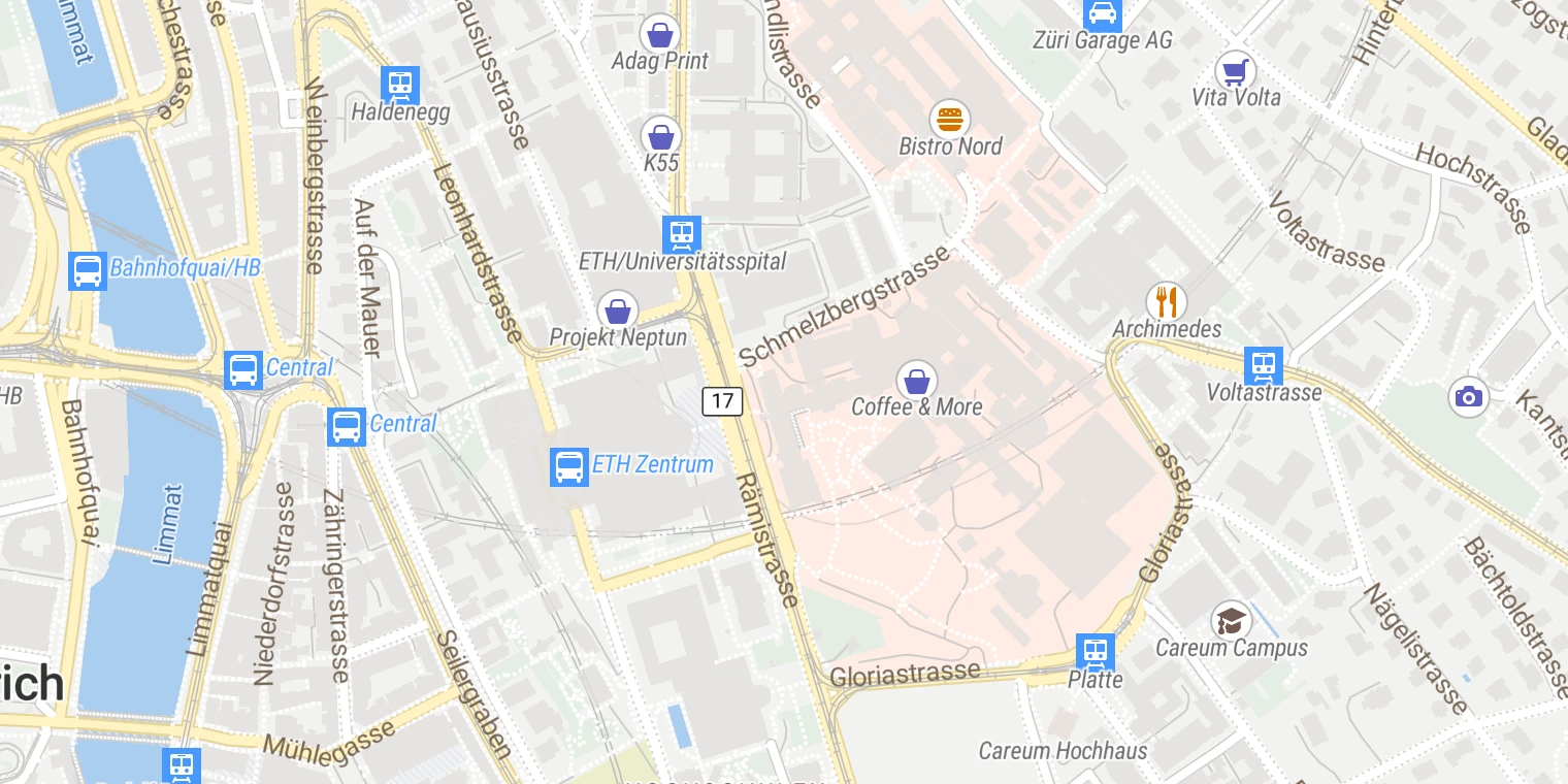 Kartenansicht Klinik für Neurochirurgie am USZ