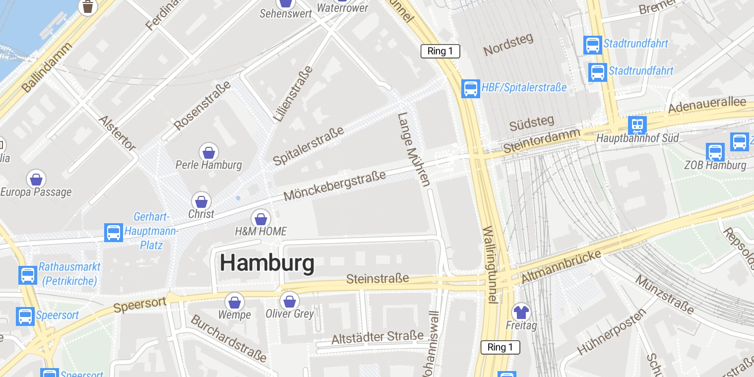 Kartenansicht Kosmed-Klinik Hamburg