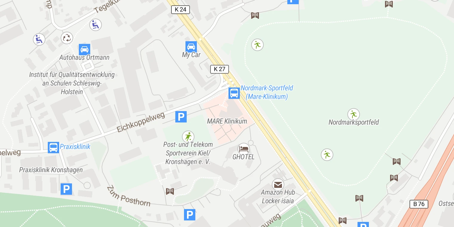 Kartenansicht Kosmed-Klinik Kiel