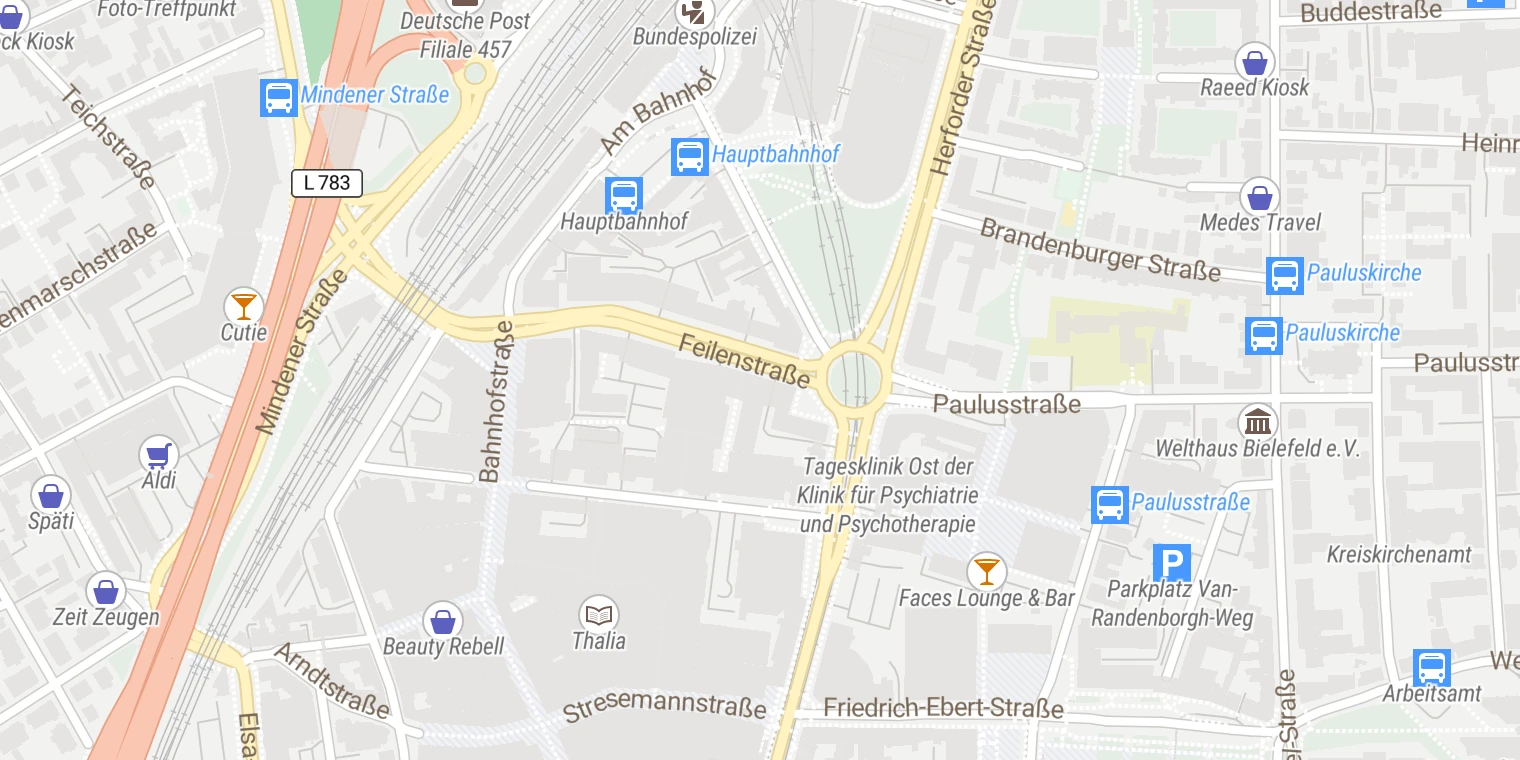 Kartenansicht MVZ Diranuk Bielefeld Feilenstraße
