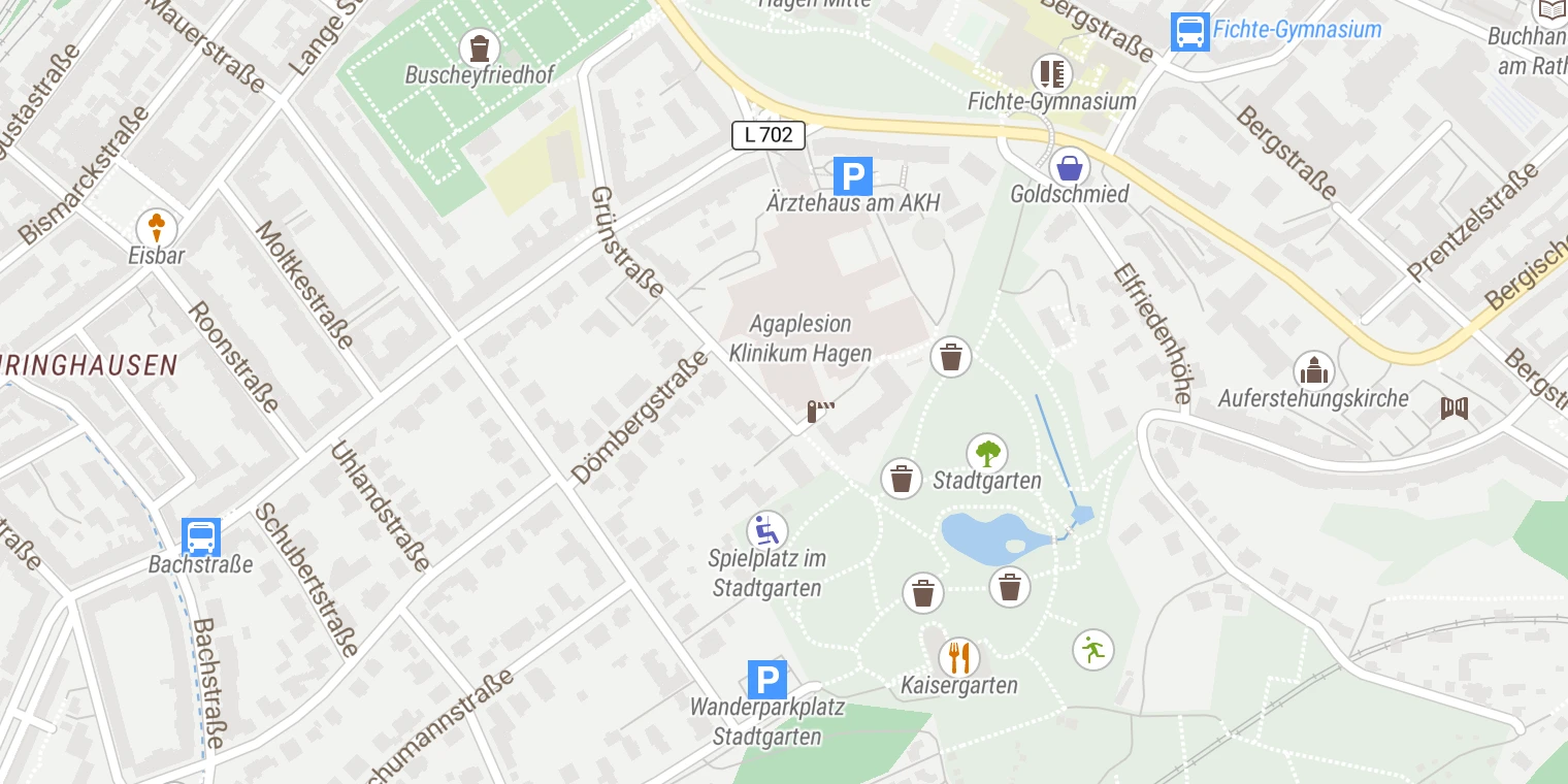 Kartenansicht MVZ Prof. Dr. Uhlenbrock und Partner - im Allgemeinen Krankenhaus Hagen