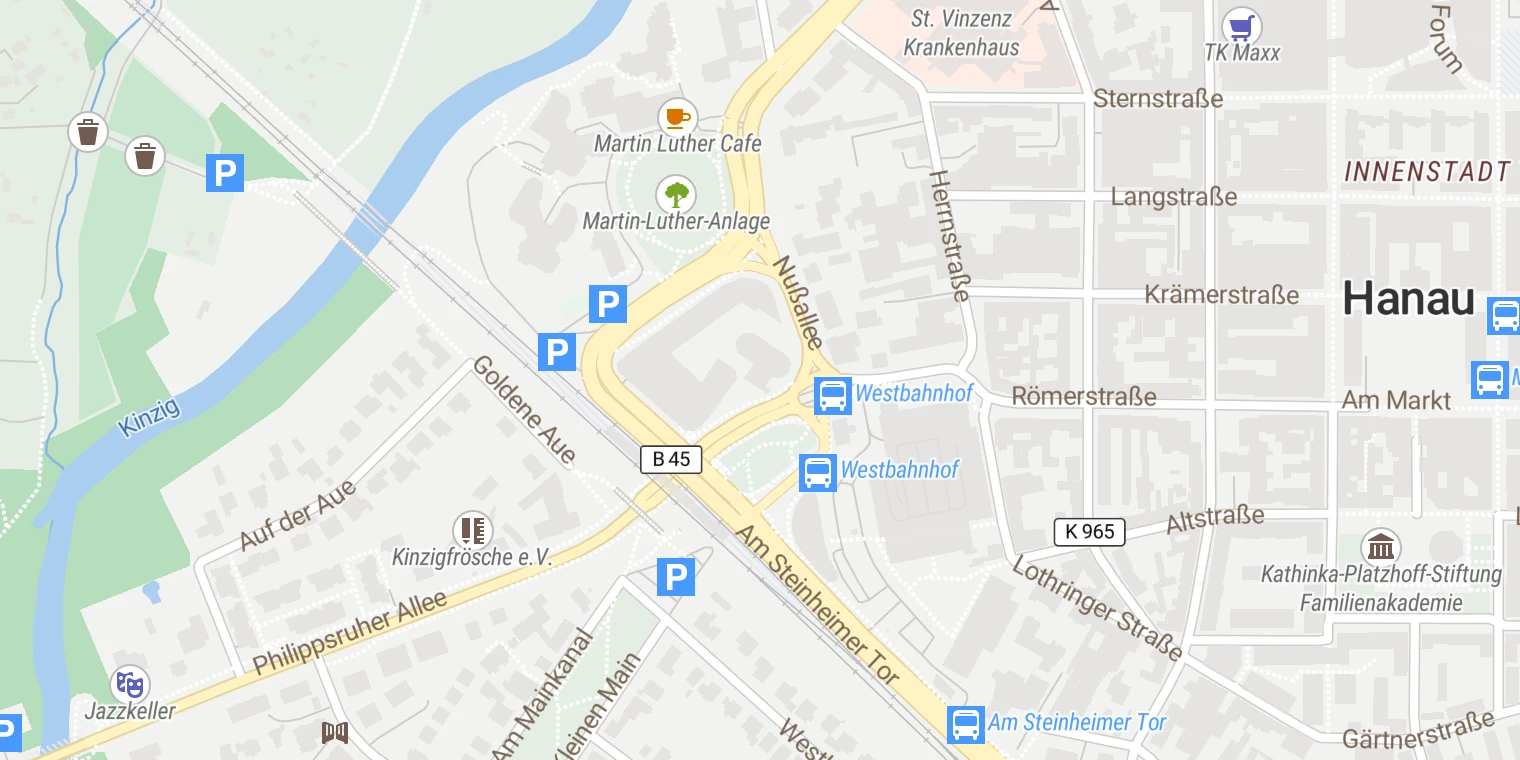 Kartenansicht Nuklearmedizin Hanau