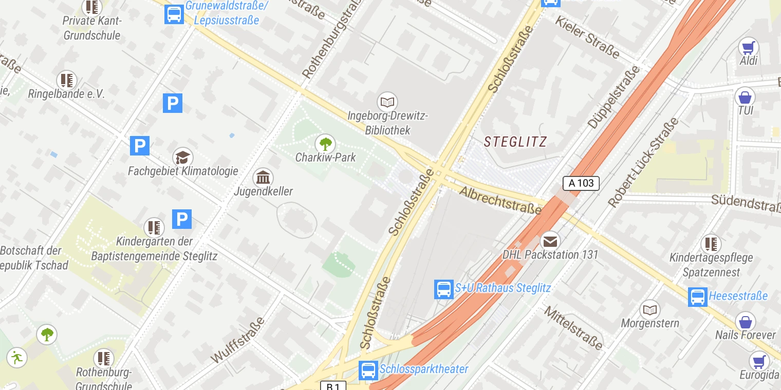 Kartenansicht Privatklinik Schlossstraße