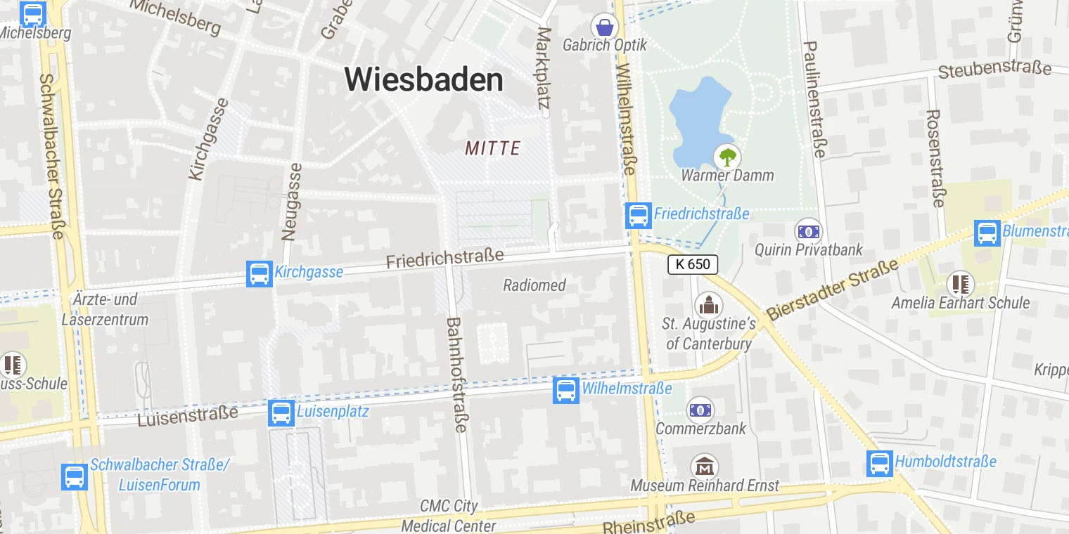Kartenansicht Radiomed Wiesbaden
