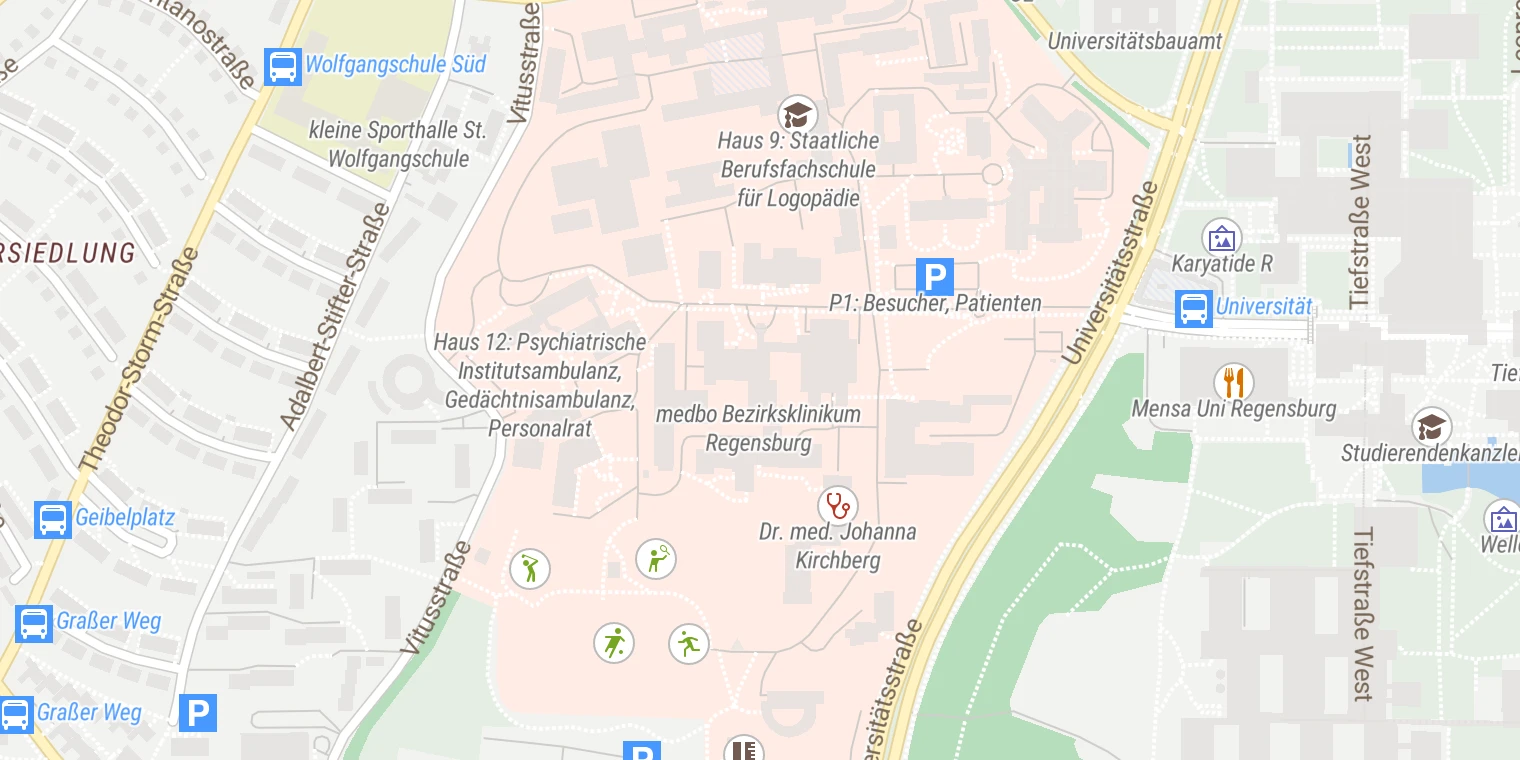Kartenansicht medbo komfort+ | Wahlleistungsstation medbo Bezirksklinikum Wöllershof