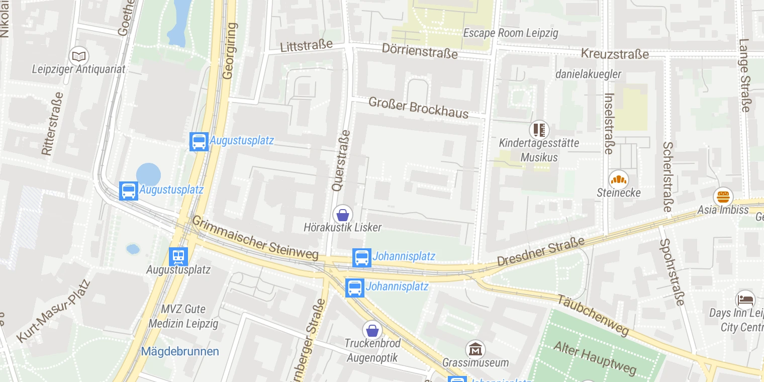 Kartenansicht ZRN Leipzig - Zentrum für Radiologie & Nuklearmedizin am Johannisplatz