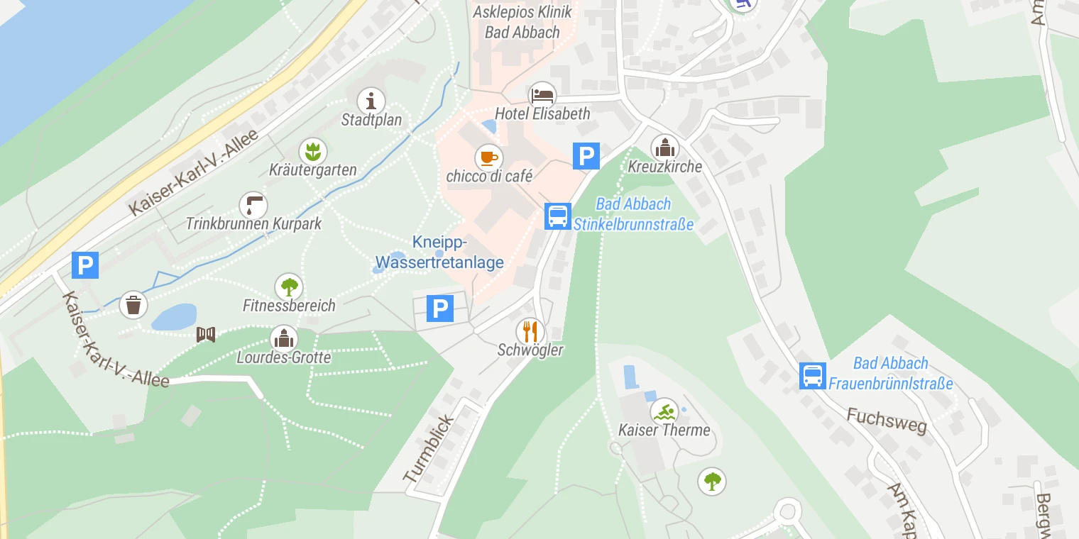 Kartenansicht Asklepios Zentrum für Rehabilitation Bad Abbach
