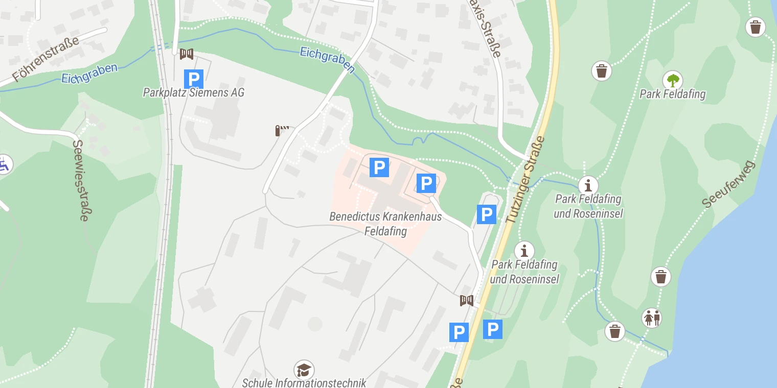 Kartenansicht Benedictus Krankenhaus Feldafing