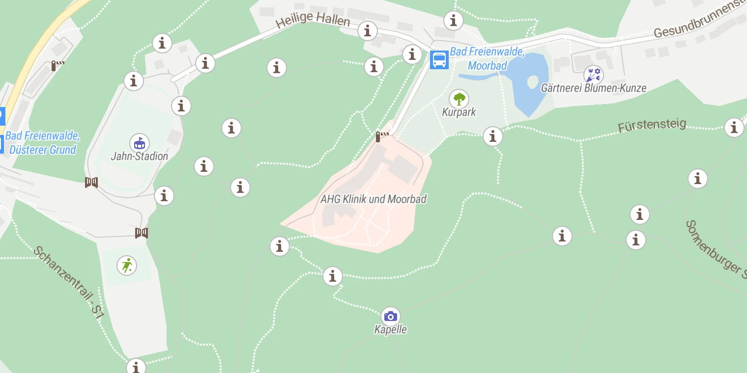 Kartenansicht Fachklinik und Moorbad Bad Freienwalde
