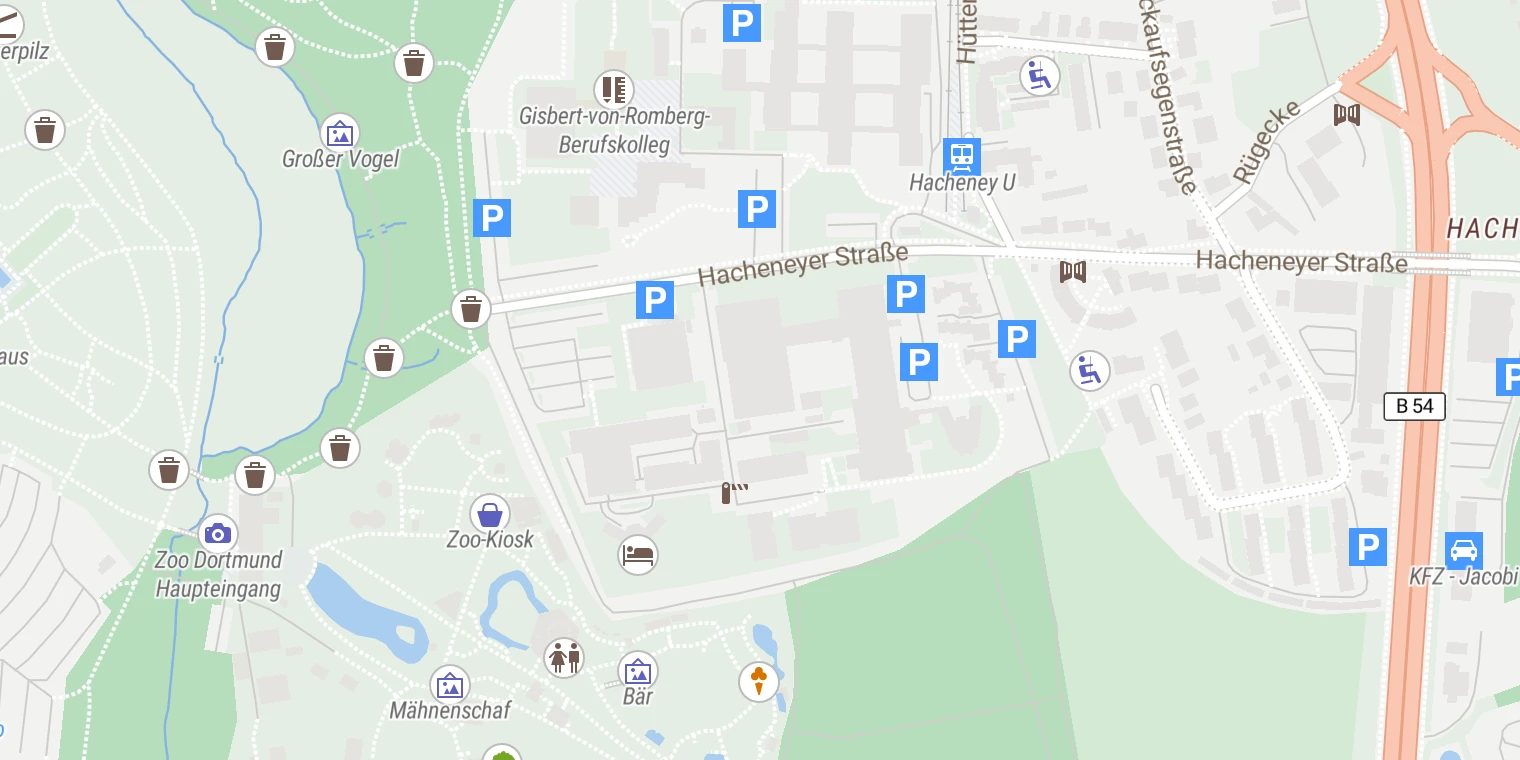 Kartenansicht Johannesbad Medizin Adaptation Dortmund