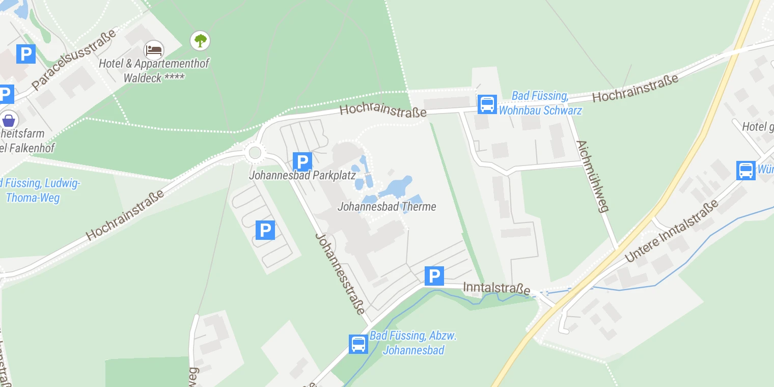 Kartenansicht Johannesbad Medizin Fachklinik Bad Füssing