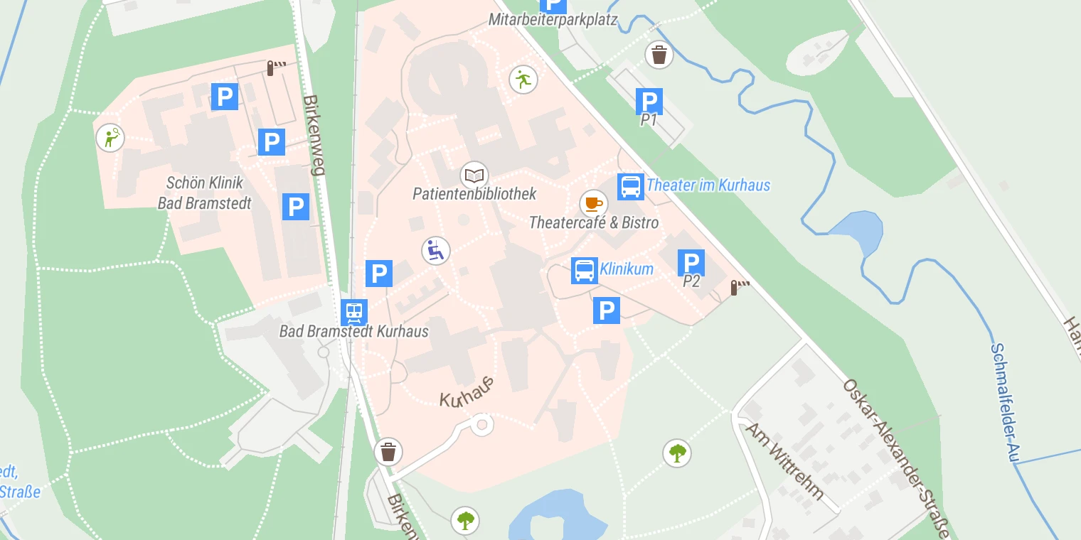 Kartenansicht Klinikum Bad Bramstedt
