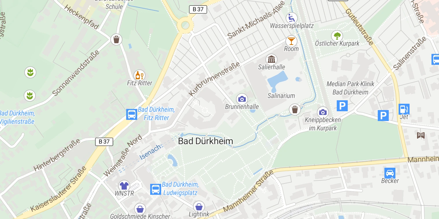 Kartenansicht Median Klinik für Psychosomatik Bad Dürkheim