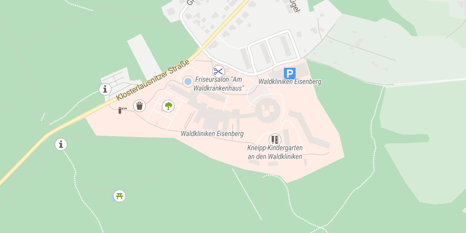 Kartenansicht Orthopädische Rehaklinik Eisenberg