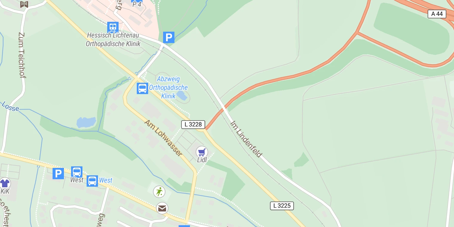 Kartenansicht Orthopädisches Rehazentrum Hessisch Lichtenau