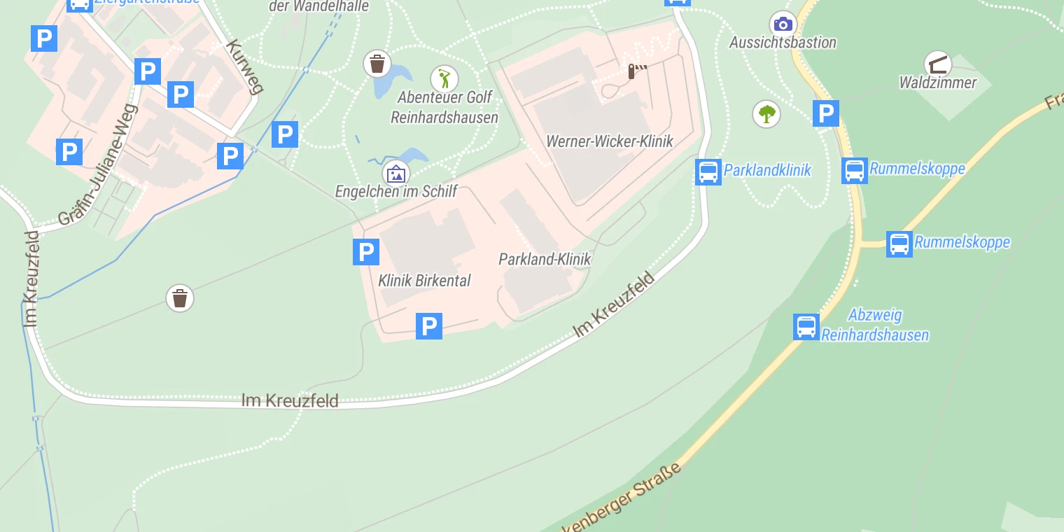 Kartenansicht Parkland-Klinik