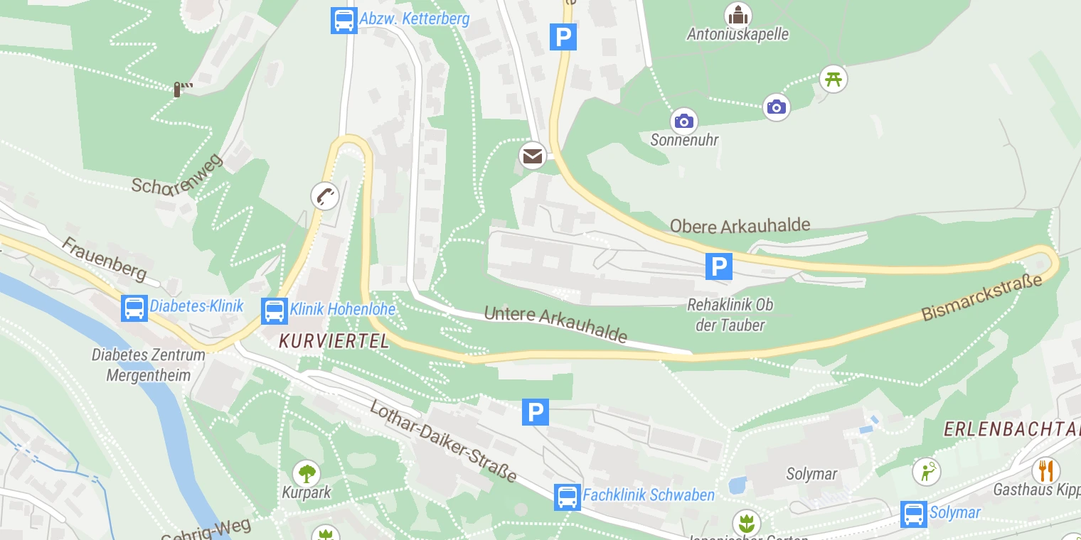 Kartenansicht Rehaklinik Ob der Tauber