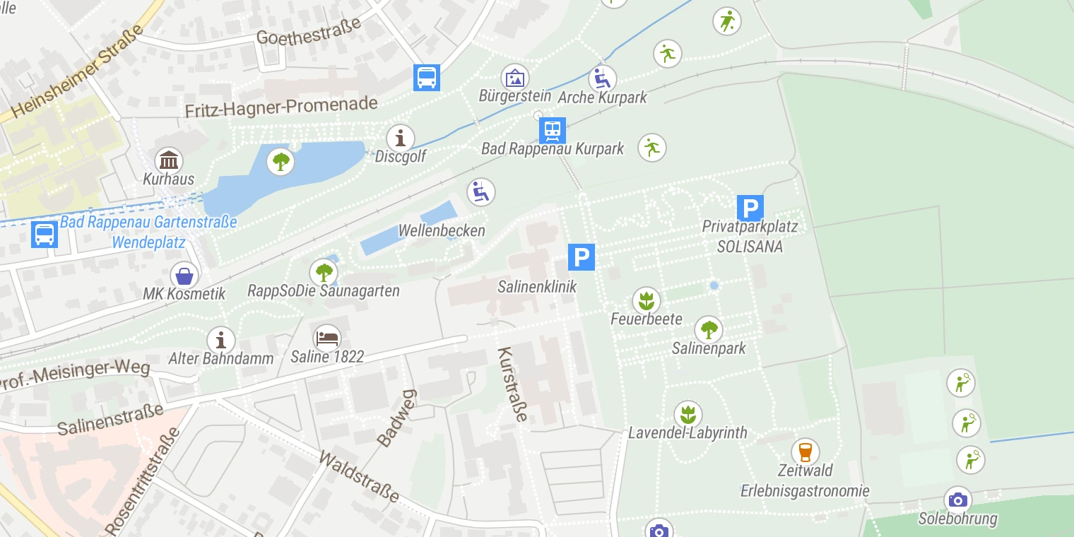 Kartenansicht Salinenklinik Bad Rappenau