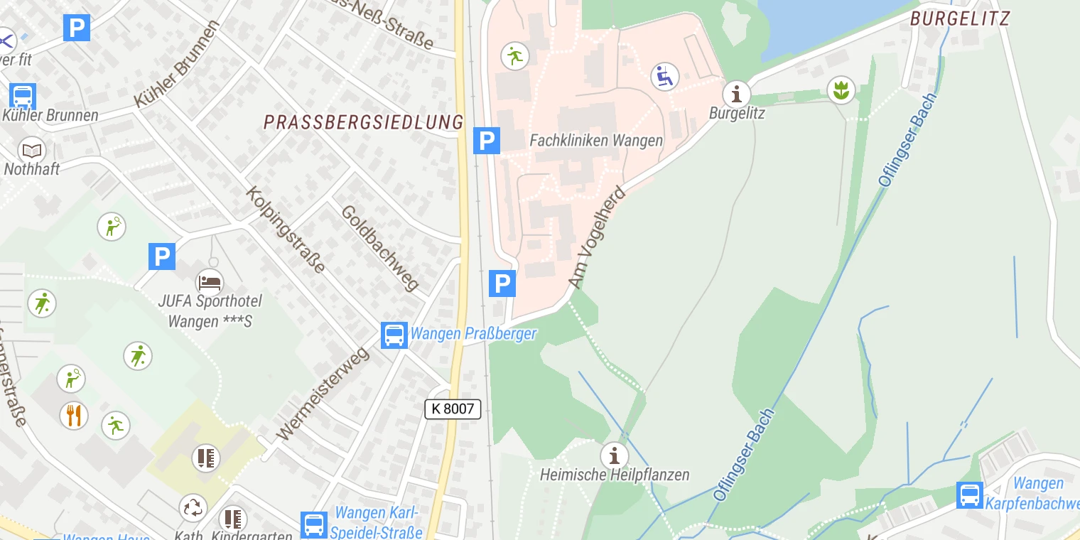 Kartenansicht Waldburg-Zeil Fachklinik Wangen