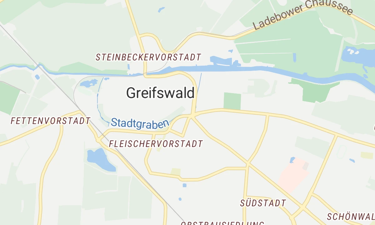 Kartenansicht Helios Klinik für Kinder und Jugendpsychiatrie Psychotherapie und Psychosomatik Tagesklinik Greifswald