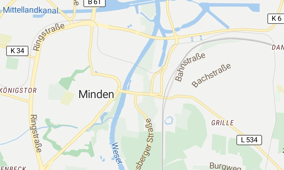 Kartenansicht Klinikum Lippe Tagesklinik Minden