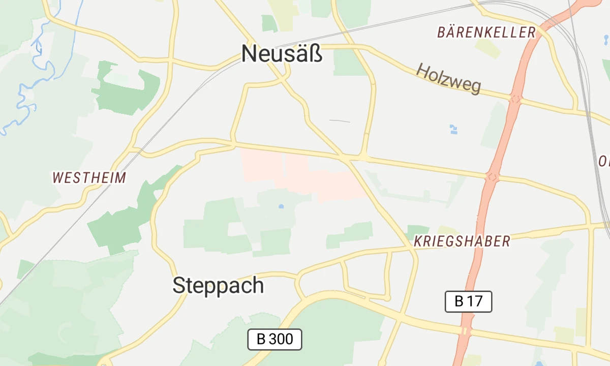 Kartenansicht Universitätsklinikum Augsburg - Medizincampus  