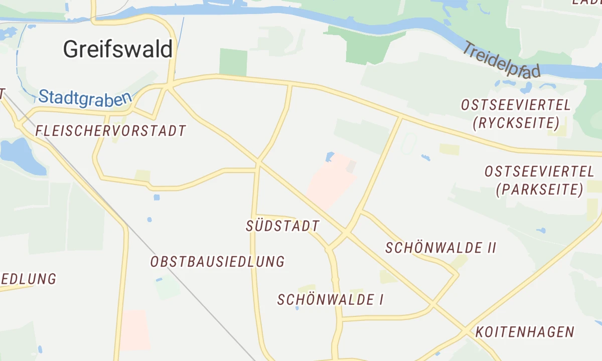 Kartenansicht Universitätsmedizin Greifswald