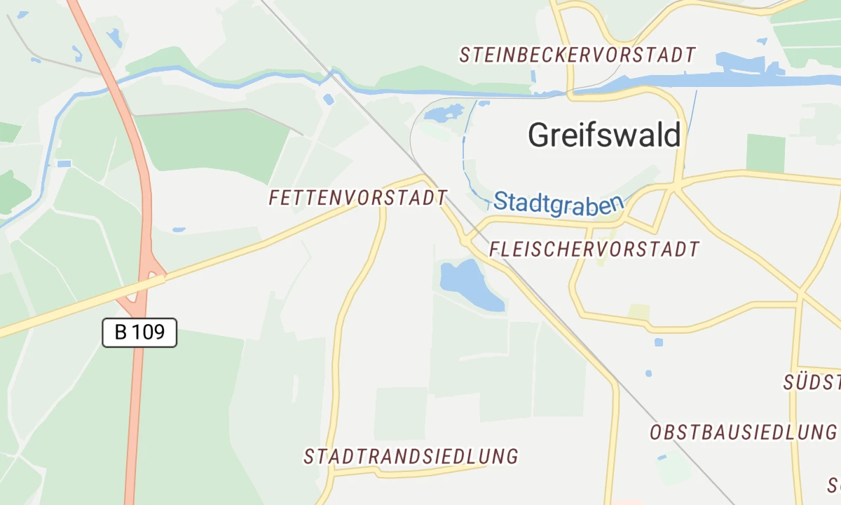 Kartenansicht Universitätsmedizin Greifswald - Tagesklinik Psychiatrie