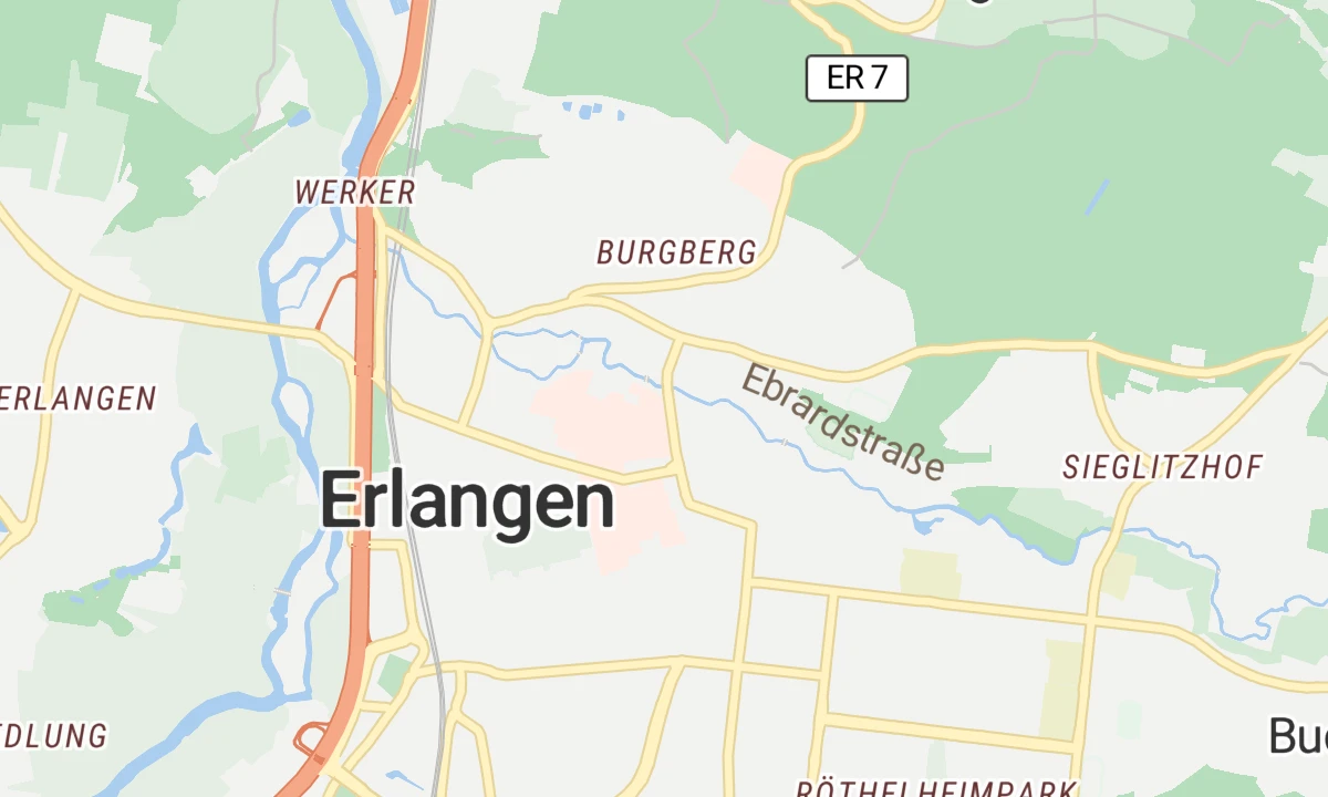 Kartenansicht Zentrum für Seltene Erkrankungen Erlangen (ZSEER)